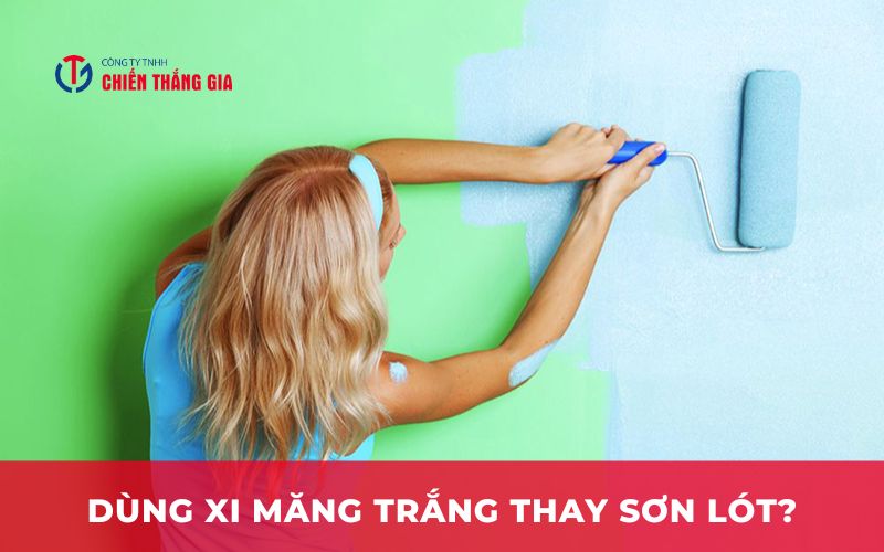 Dùng xi măng trắng thay sơn lót